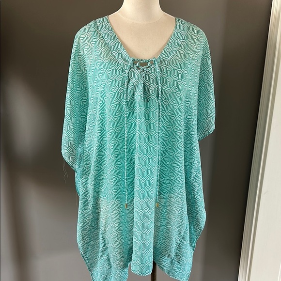 Helen Jon Other - Helen Jon Turquoise sheer swim suit cover up